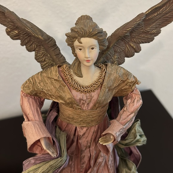 Vintage Angel Cartapesta-style paper-mache Christmas tree topper / statue - Picture 11 of 12